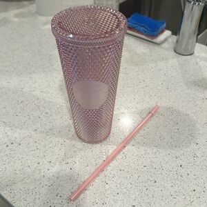 24oz Original Pink Sakura studded Starbucks tumbler.